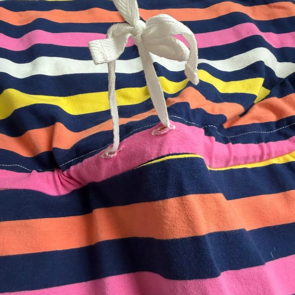 Toobydoo Striped‎ Tie-Waist Dress Kids Size 10 Navy Yellow Multi
